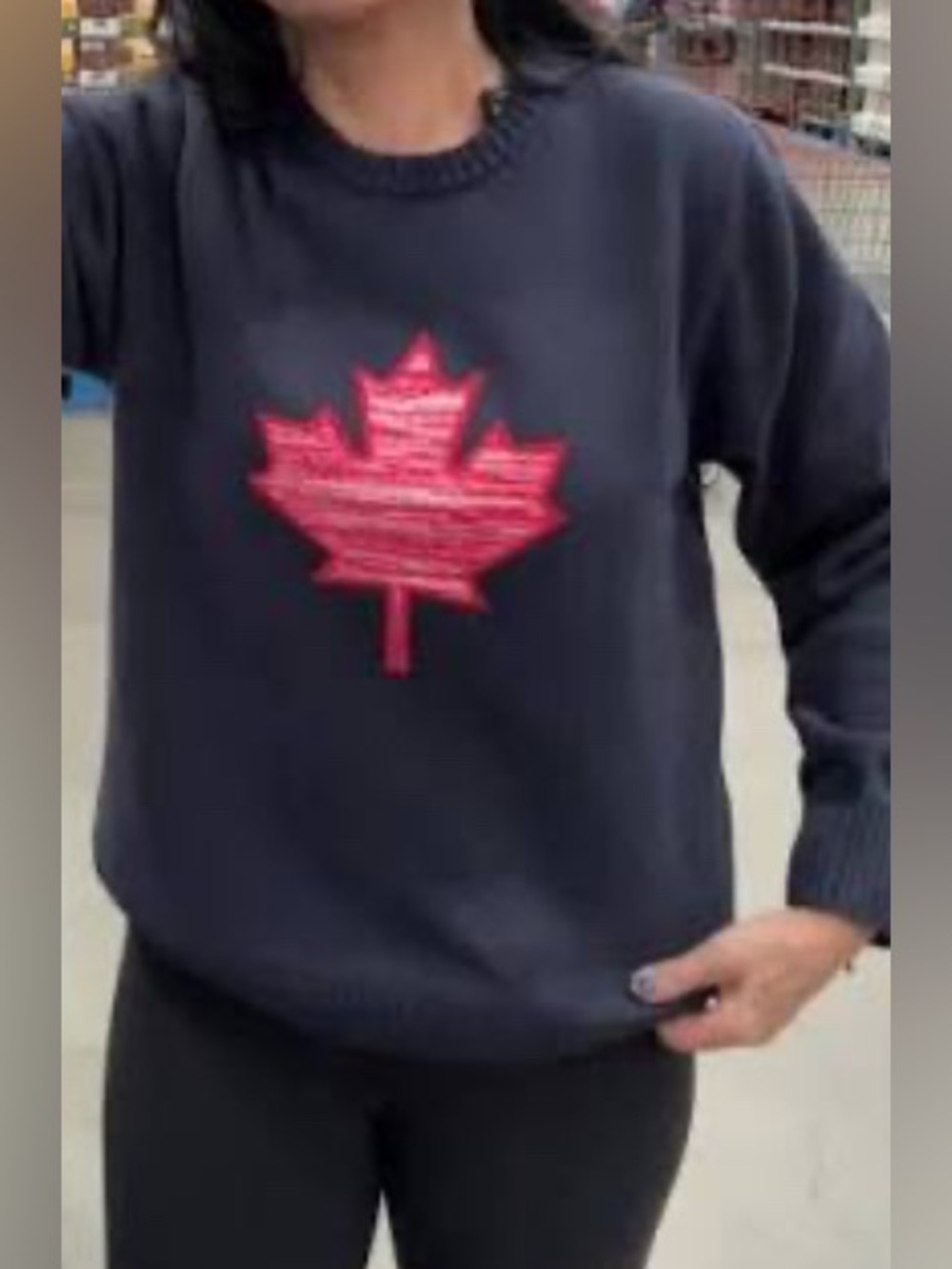 Weatherproof Vintage Blue Knit Canada Sweater